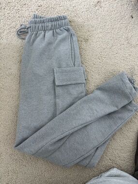 Frankie Shop Gray Cargo Jogger Sweatpants